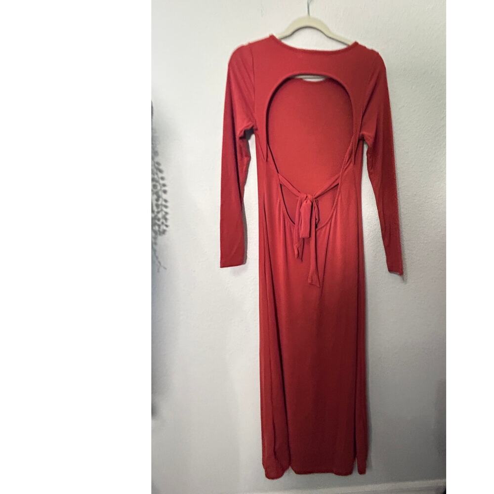 NEW Free People Aubre Open-Back Essential Maxi Chili Oil Terracotta Color Size S - Picture 9 of 9